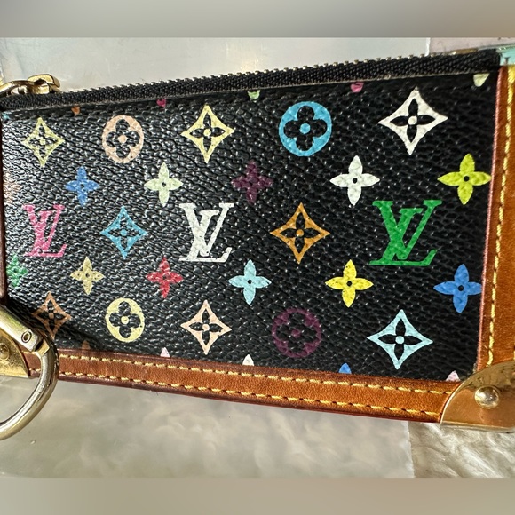 Louis Vuitton Murakami Multicolor Monogram Pochette Cles Black - Picture 3 of 12